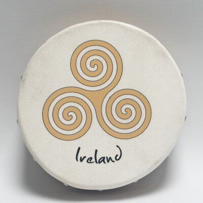 Bodhran 8'' with Beater, Koda Irish Drum, NEWGRANGE SWIRL GOLD
