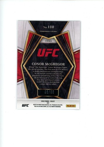Panini Select UFC Conor McGregor #110 Premier Level Red Disco Prizm 98/99 2022 - Imagen 2 de 2