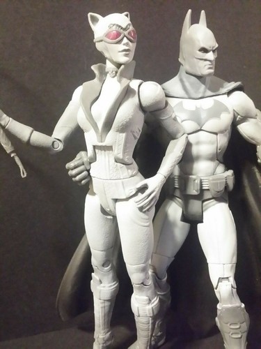 Mattel Arkham City Black & White Batman & Catwoman 6" Action Figures Unlimited - Picture 2 of 12