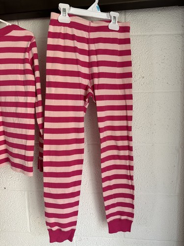 EUC Hanna Andersson striped Long John Pajamas SIZE 130 US 8 Stripes Pink - Picture 5 of 7