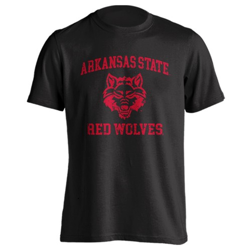 Camiseta Mangas Cortas Con Logotipo Retro de los Lobos Rojos Envejecidos del Estado de Arkansas - Imagen 2 de 16