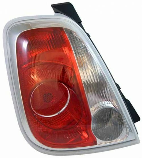 Phare AR gauche étanche en polycarbonate rouge pour Fiat 500