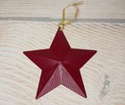 New! Dark Red Metal BARN STAR Christmas Tree Ornament Western Decor July 4 USA
