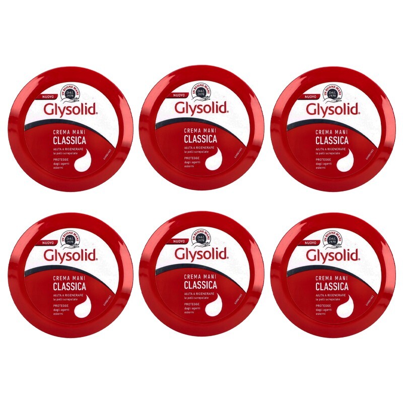 6 PZ GLYSOLID CREMA MANI CLASSICA RIGENERA PELLI SCREPOLATE PER PELLE SECCA 75ML - Immagine 4