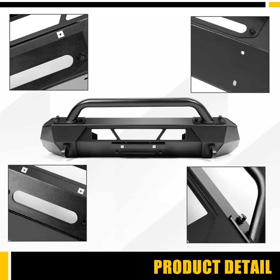 Protector de parachoques de cabrestante oculto delantero Bull Bar acero para Toyota Tacoma 2016-2023 Foto 2 de 4