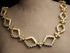 18K Gold Necklace with 418 Diamonds 12.54 Carats 59.8 Grams 20 Inch 33,490.00