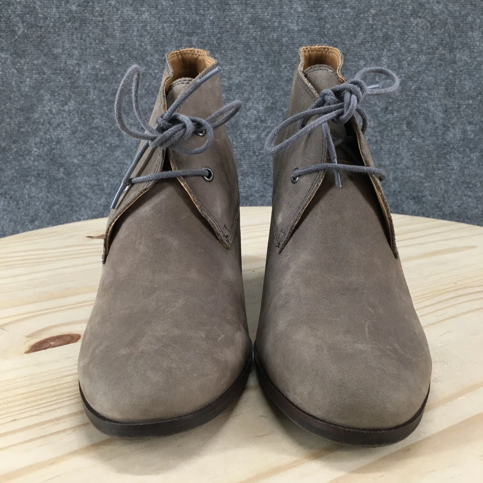 Lucky Brand Boots Womens 10 M Shiijo Ankle Booties Beige Leather Wedge Lace Up - Image 4 of 4