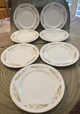 7 Piece Kyoto Fine China Gold Wheat Pattern 8046 Bread Plate, Crafted in Japan
