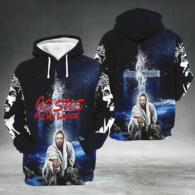 #ad #ad Jesus Is My Saviour Jesus Christian Hoodie Sweatshirt Full Size S 5XL $38.96