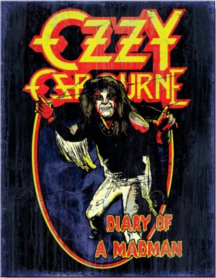 Ozzy Ozbourne Diary Madman Rock Band Group Icon Music Band Wall Décor Metal Sign