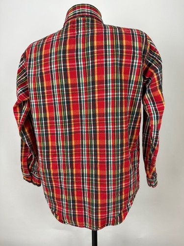 VTG 70s Five Brother Flannel Shirt Men Medium Red Plaid Outdoors Workwear USA - Picture 8 of 15