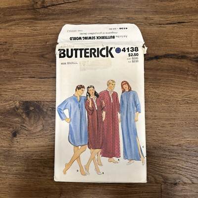 vintage sewing pattern butterick pajamas sleep dress small 10-12  4138