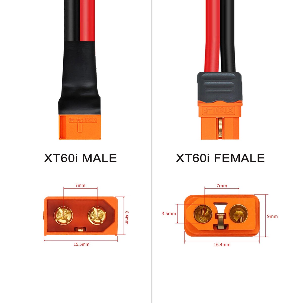 ANKROYU Ensemble de connecteurs XT60 4 pièces Femelle mâle à T Femelle Connexion Solide adaptateurs de Batterie RC en Plastique Durable pour Voitures RC Drones Distribution d'énerg