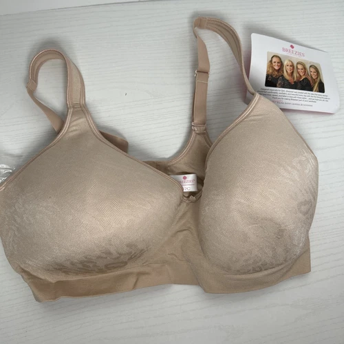 Breezies Women's Bra Sz 36DDD Mesh Illusions Underwire Minimizer Black A632109