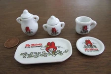 rare vintage 1998 My Melody mini porcelain tea set Sanrio miniature ceramic