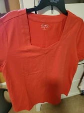 DENIM & COMPANY WOMENS SIZE XL SQUARE NECK TEES MULTIPLE COLORS  NEW