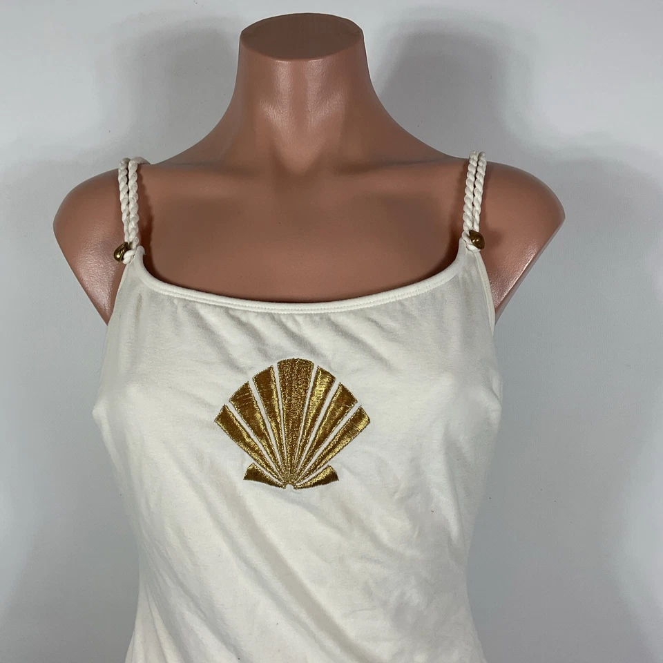 Vintage 90s 80s La Blanca One Piece High Cut Swimsuit Bathing Suit Cotton 16 - Image 3 of 4