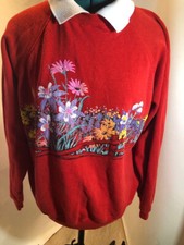 Vintage Hanes Long Sleeve Floral Print Sweatshirt Size L