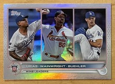 2022 Topps Baseball Foil Urias, Mainwright, Buehler  Wins Leaders #105 Mint