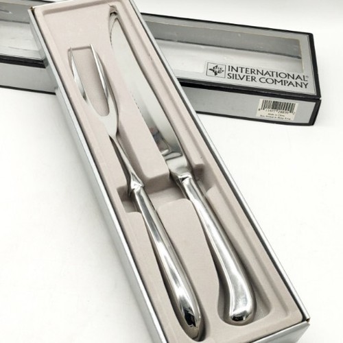 International Silver Company Gran Royal 2 Piece Carving Set Meat Fork & Knife - Picture 3 of 3