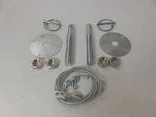 Hood Pin Flip over Locking Kit Universal Fit GM Chevy Ford Mopar W/Lanyard