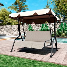 Dondolo da giardino 3 posti rattan pe e tettuccio regolabile Outsunny Maisons du Dondolo da giardino 3 posti rattan pe e tettuccio regolabile Outsunny Maisons du