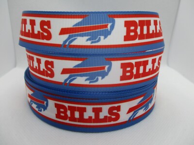 Buffalo Bills NFL 1'' Grosgrain Ribbon~ YOUR CHOICE: 5 or 10 Yards (NY Football)
