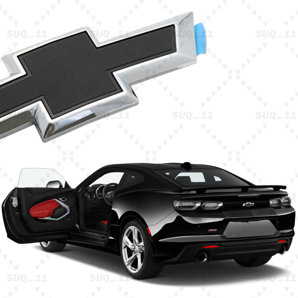For Camaro 2016-2024 Rear Back Adhesive Chrome Black Bowtie Emblem