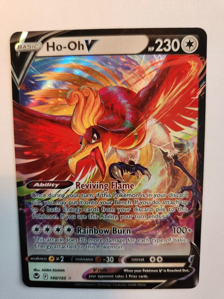 Ho-oh V Ultra Rare #140/195 2022 Sword & Shield Silver Tempest