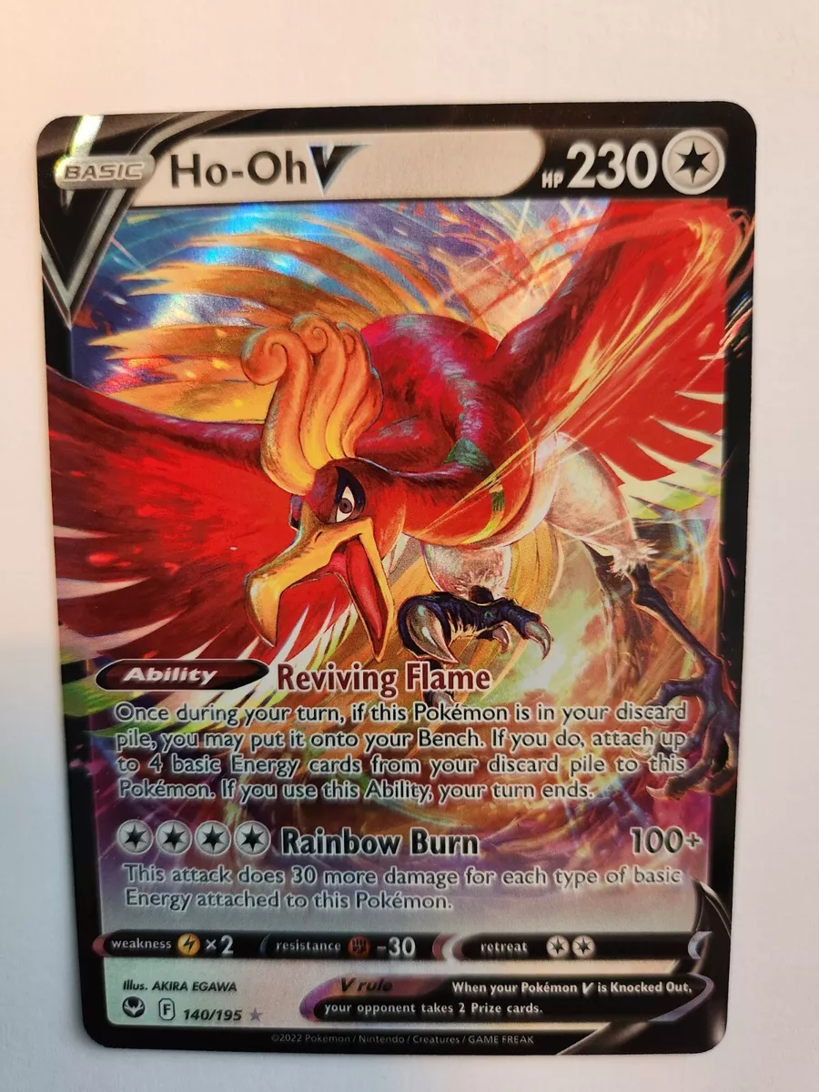 Ho-Oh V 140/195 Full Art Silver Tempest Pokemon Card