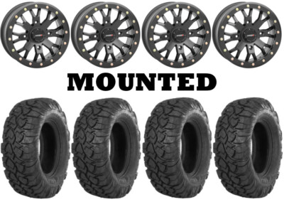 Kit 4 ITP UltraCross R-Spec 27x9-14 on System 3 SB-4 Beadlock Matte Black TER