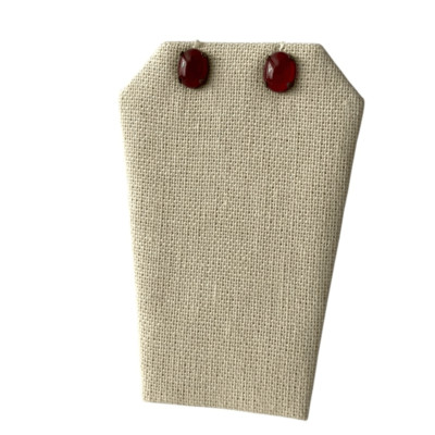 Vintage Natural Oval Red Stud Earrings