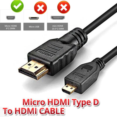 Gold Micro HDMI to HDMI Cable for GoPro Hero Hero5 GO PRO HD 4K 5M 2M  AU