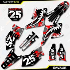 Gray & Red Savage Camo Racing Graphics Kit fits Suzuki RMZ250 RMZ 250 04-06