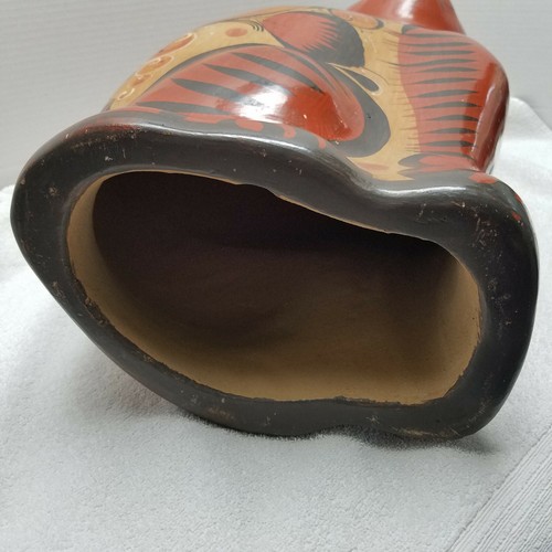 Chat Tonala Mexique Poterie Chat Géant Pieds 21" de Haut Non Signé Vintage - Photo 8/17