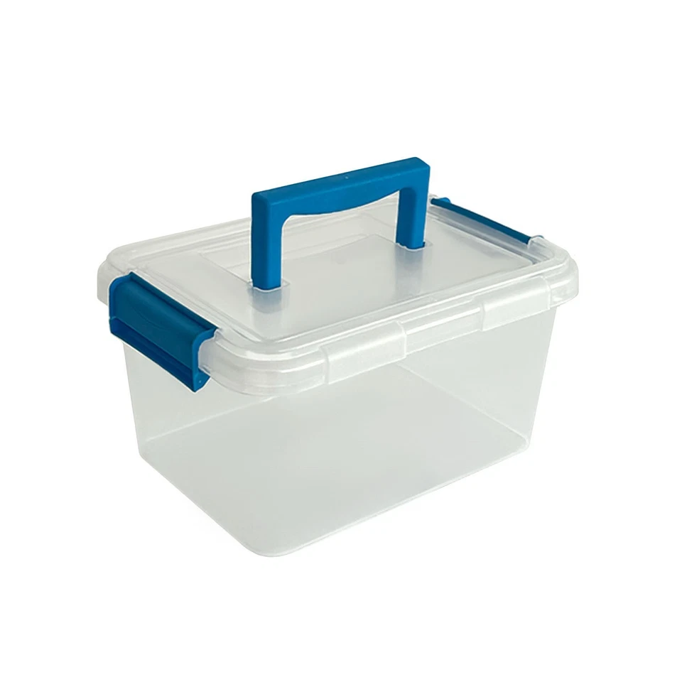 Clear Plastic Storage Boxes with Lids Box Home Office Kitchen Stackable UK Made - Image 2 of 4