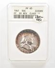 1961 Franklin Half Dollar DDR Class II PF65 ANACS Beautiful Tone *2329