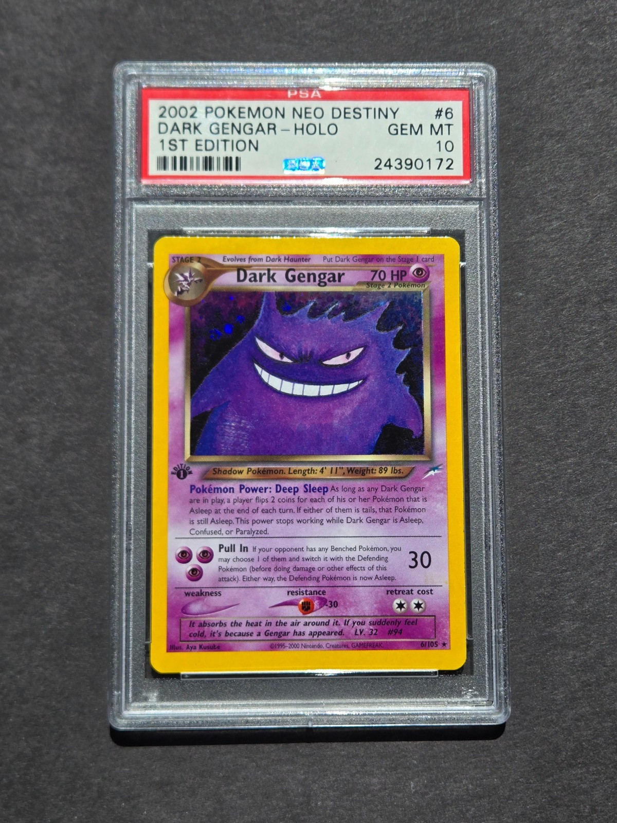 Pokemon PSA 10 1ST EDITION NEO DESTINY DARK GENGAR 6/105 - GEM MINT