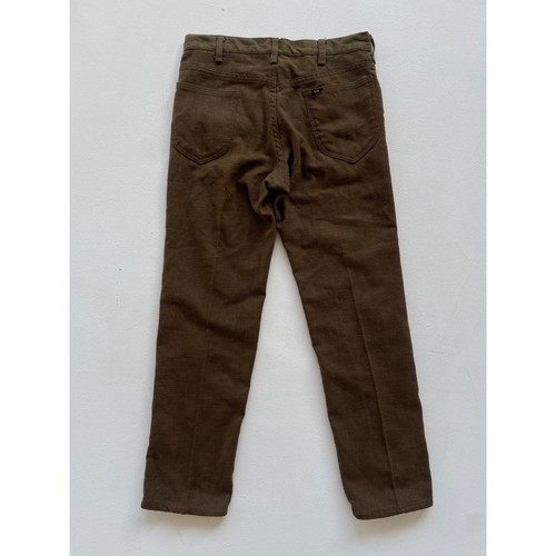 Vtg 70's Lee Sta Prest Teens Brown Woven Straight Leg Trousers USA 30" w - Picture 5 of 10