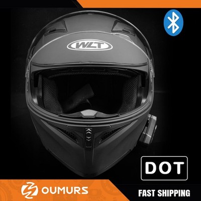 Bluetooth Motorcycle Helmet Modular Flip Up Dual Visor with Headset  DOT