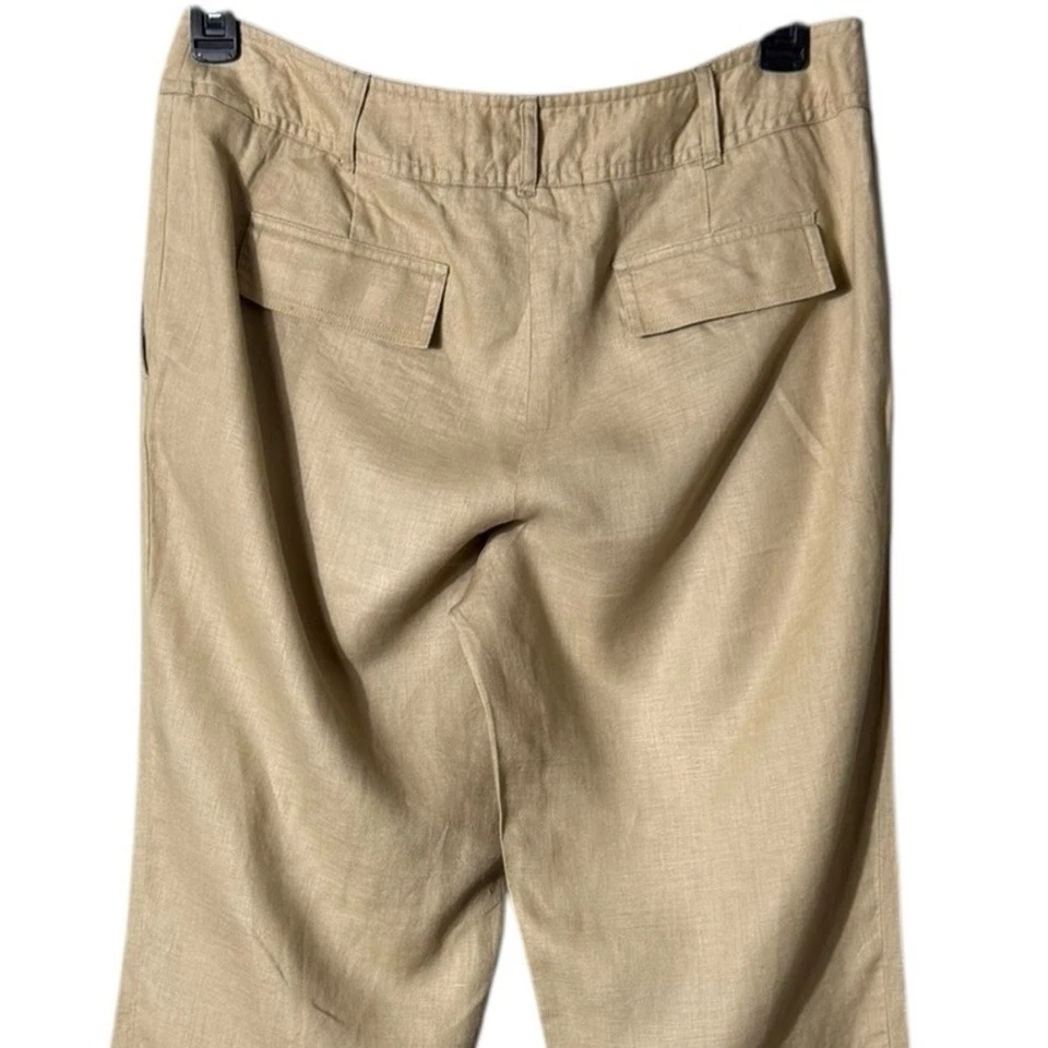 Pantalones de mujer de lino de pierna ancha talla 10 Lagom Beachy neutro Nueva Inglaterra atemporales Foto 4 de 4