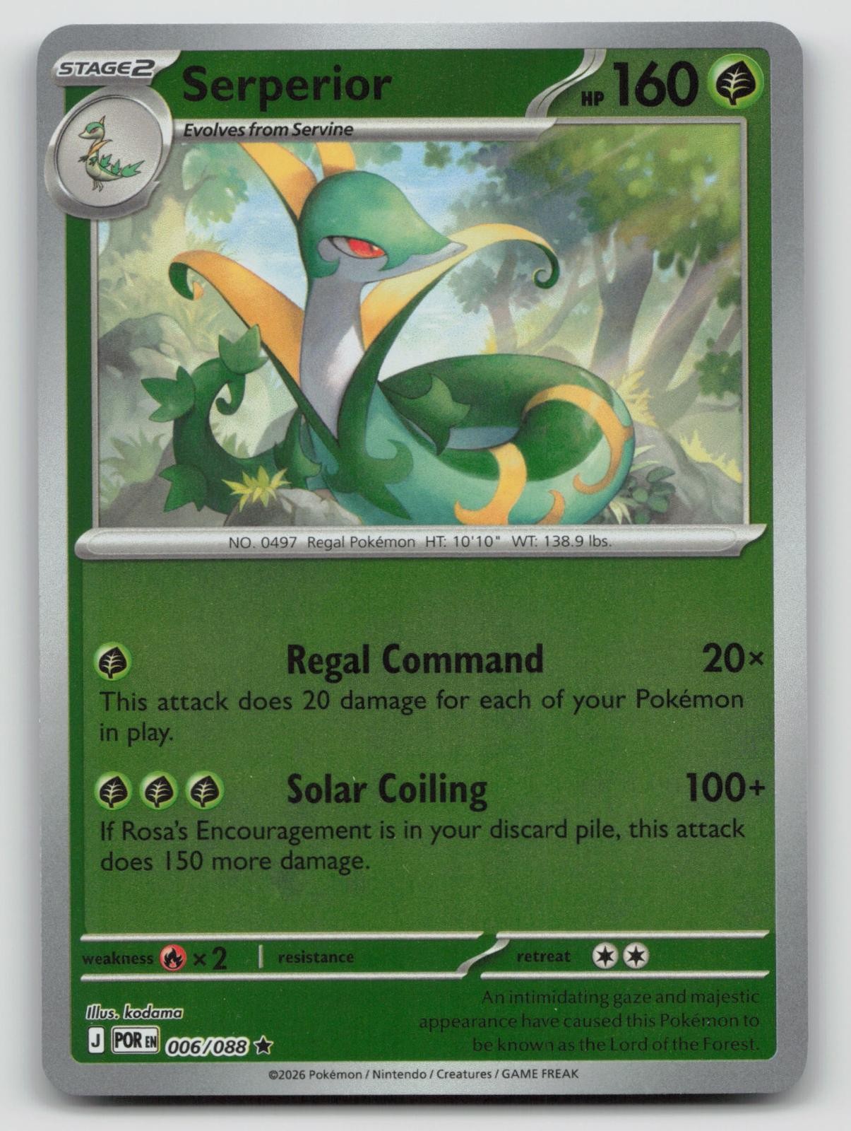 Serperior 006/088 Perfect Order Rare Reverse Holo Pokemon NM/M