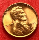 1941-P Lincoln Wheat Cent Penny GEM RED BU From an Original Bank Roll
