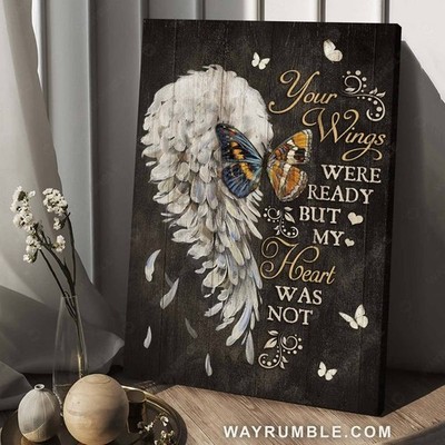 Abstract angel wings, Watercolor butterfly, Memorial gift, Your wings were re...