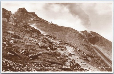 Bergbahn Snowdon Wales RPPC Vintage Postkarte