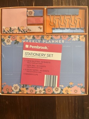 Pembrook Complete Stationary Set New Organized School Supply Orange Floral