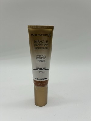 Max Factor Miracle Second Skin Hybrid Foundation, 30ml - 10 Golden Tan