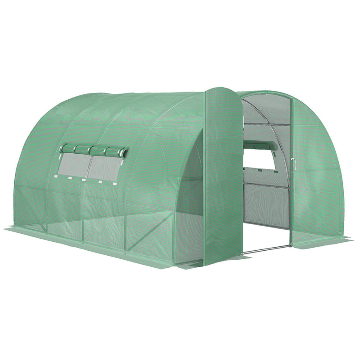 4x3M Walk In Polytunnel Greenhouse Galvanised Steel Frame with Door Cover