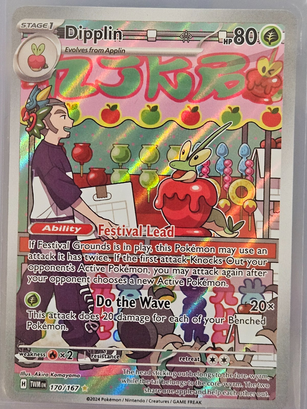 Dipplin 170/167 Twilight Masquerade Illustration Rare Pokemon Card Near Mint