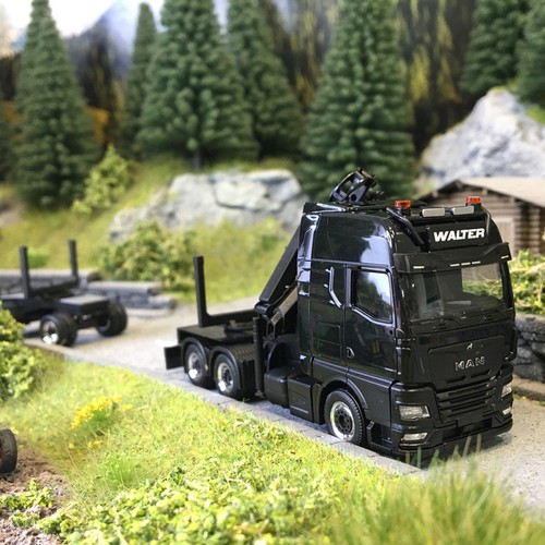 MAN TGX GX, Camion forestier long, Walter Holztransporte - HERPA 320580 - HO 1/8 | Condition: Neuf